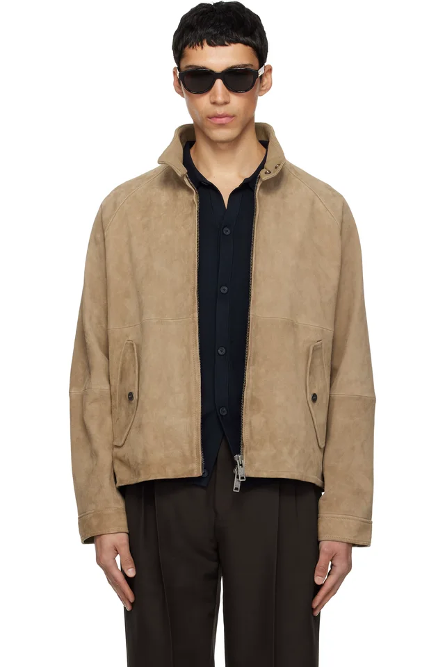 Tan Goatskin Suede Jacket, image 1 of 1 from SSENSE