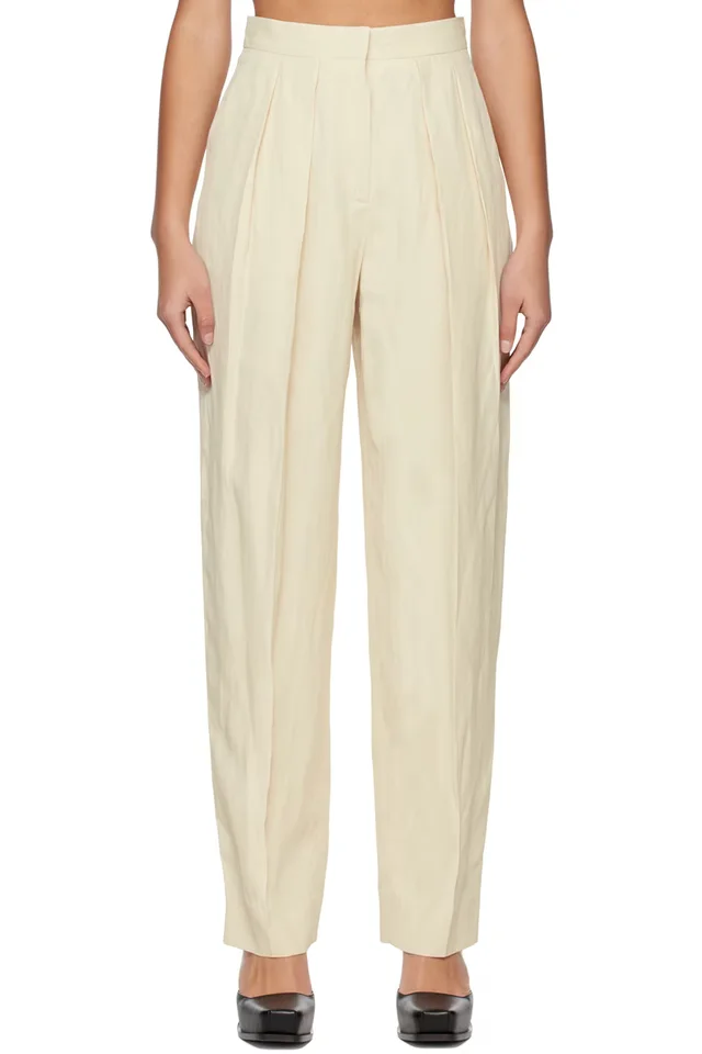 Stella McCartney Off-White Pleated Trousers, image 1 of 1 from SSENSE
