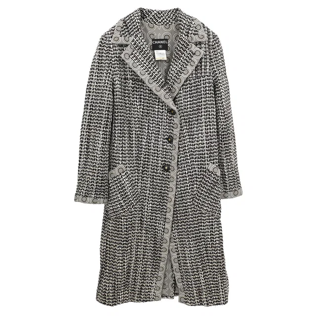 Chanel 2001 Coat Brown #38 in Brown Nylon from AMORE Vintage Tokyo