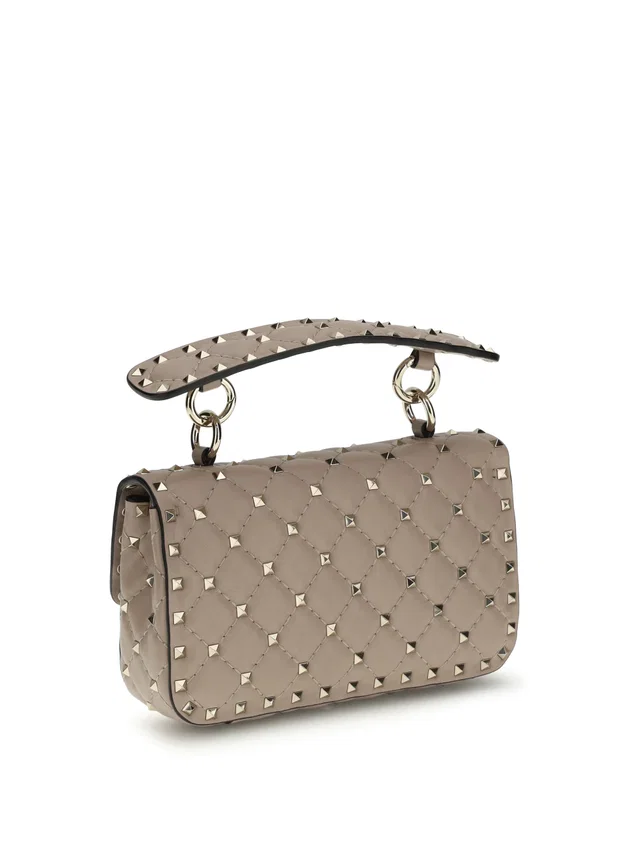 Valentino Garavani Rockstud Spike Shoulder Bag — Pink Calf Leather in Pink Calfskin from HEWI