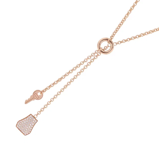 Hermès Kelly Clochette Necklace Size PMH220260B 00 18K Pink Gold in Pink from GALLERY RARE