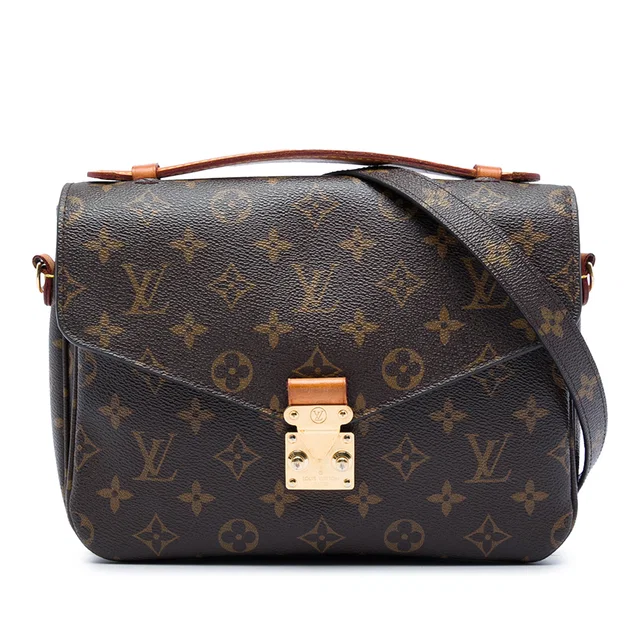 Brown Louis Vuitton Monogram Pochette Metis Satchel in Brown Coated canvas from Designer Revival