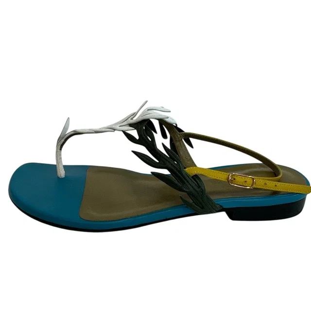 Hermès Leaf Motif Sandals in Leather from The Reluxe