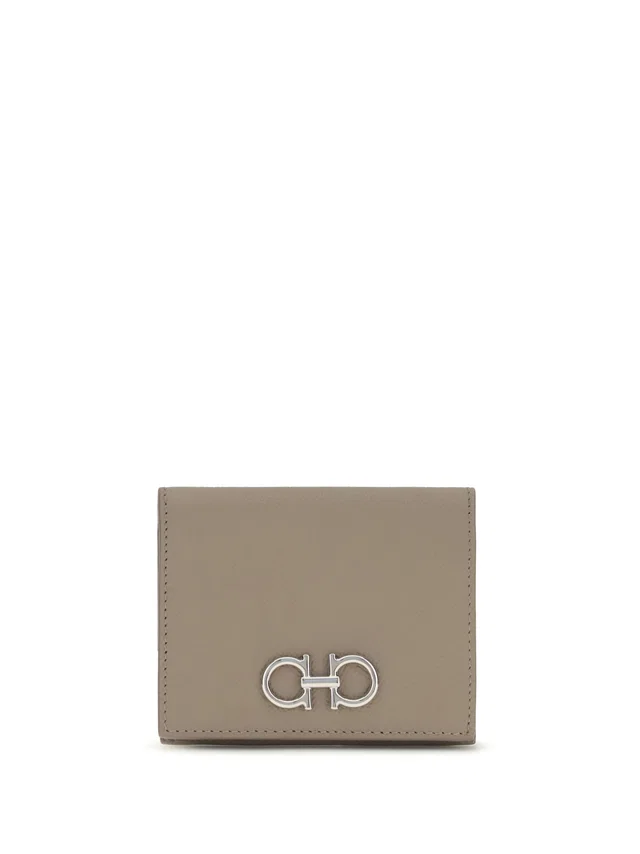 Ferragamo Gancini Wallet — Gray Calf Leather Bos Taurus in Grey Calfskin from HEWI