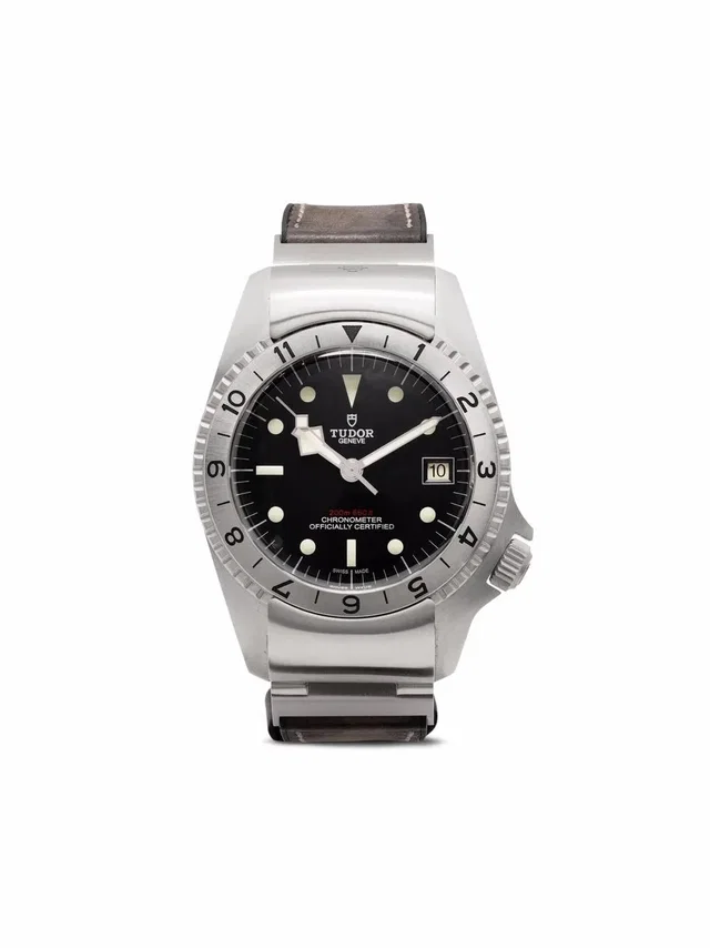Tudor pre-owned Black Bay 42mm - unisex - stainless steel/Leather/glass in black Leather from Farfetch