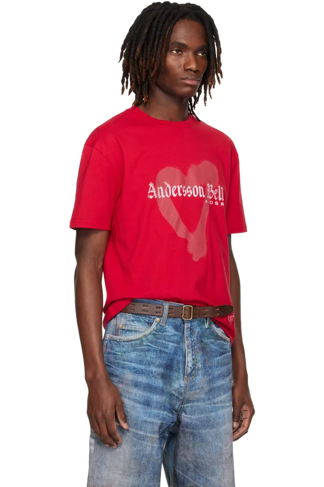 Andersson Bell Red Essential Heart T-shirt, photo 2 of 5 from SSENSE