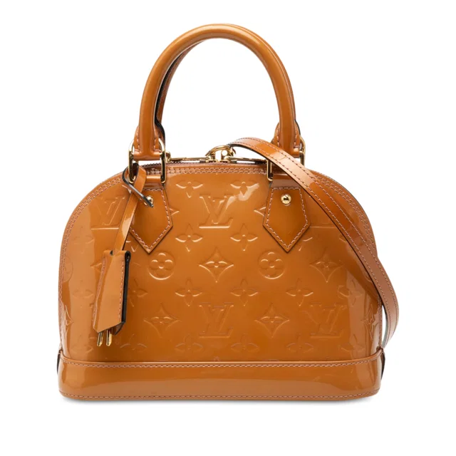 Brown Louis Vuitton Monogram Vernis Alma BB Satchel in Brown Leather from Designer Revival