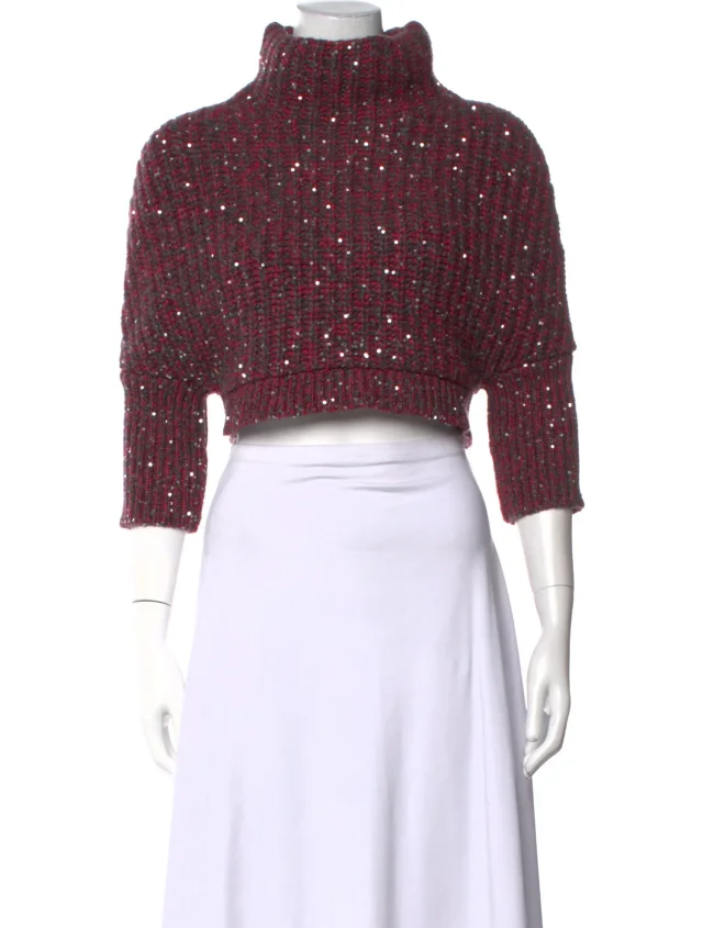 Brunello Cucinelli Cashmere Patterned Sweater in pink Cashmere from The RealReal