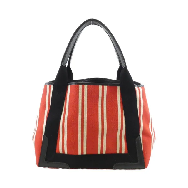 Balenciaga Navy Cabas cotton linen calf tote bag in Navy from LuxUness, photo 2 of 2