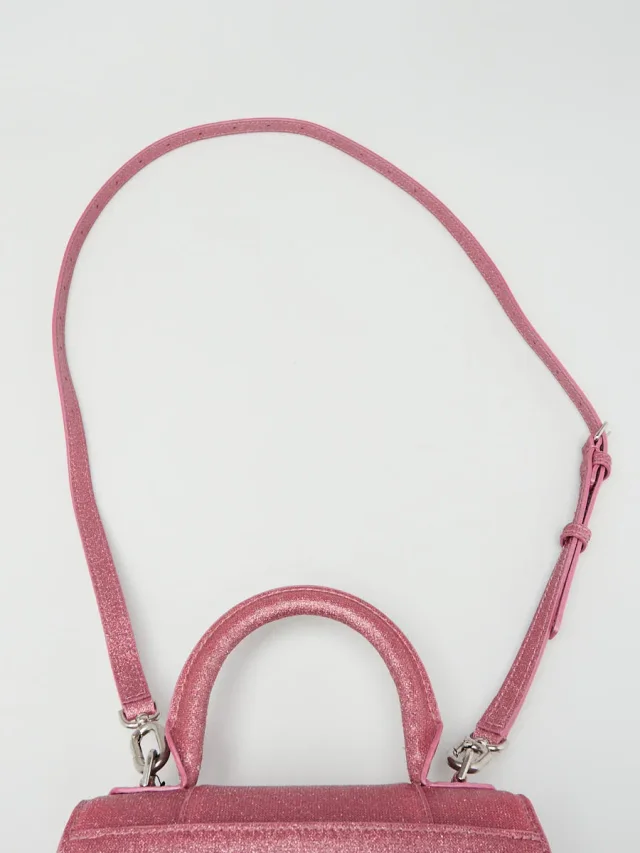 Balenciaga Sweet Pink Metallic Coated Canvas Hourglass XS Top Handle Bag in Pink Coated canvas from Yoogis, photo 6 of 10