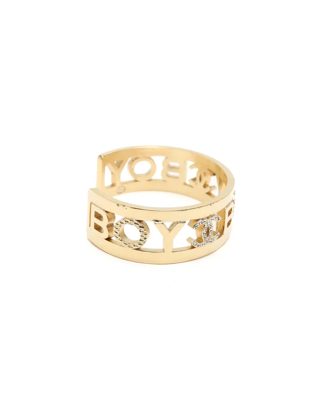 Chanel Coco Mark Boy Rhinestone Bangle Bracelet from A Retro Tale, photo 4 of 6