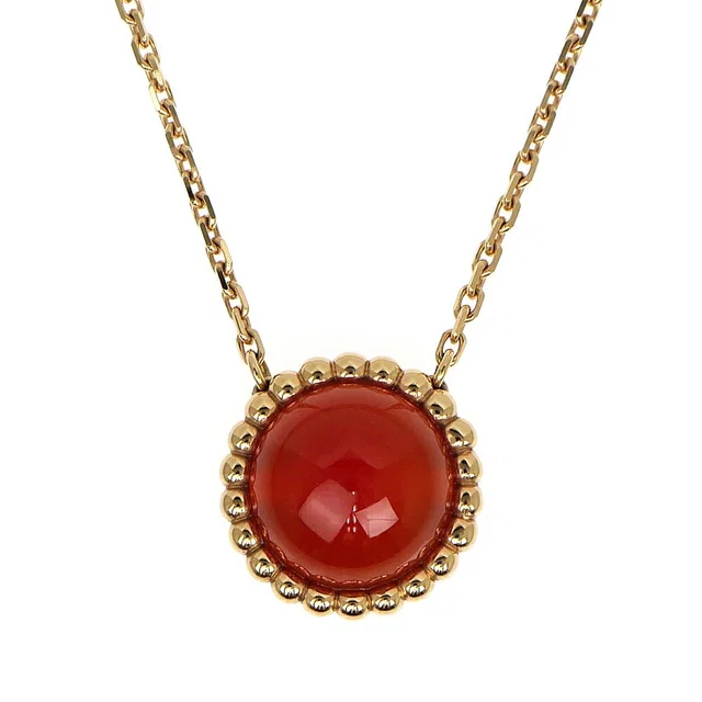 Van Cleef & Arpels Necklace Perlee Coule Carnelian 18K Pink Gold in Pink from The Reluxe