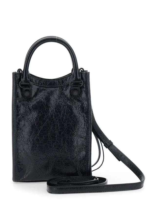 Balenciaga Leather Shoulder Bag — Black in Black Leather from HEWI, photo 2 of 2