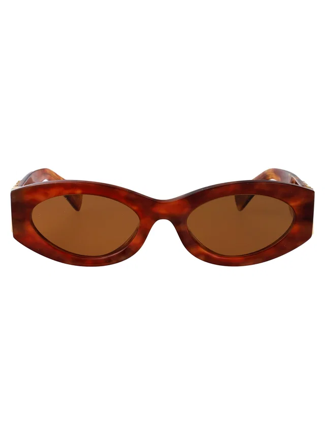 Miu Miu 0mu Havana Acetate Rectangular Sunglasses from HEWI