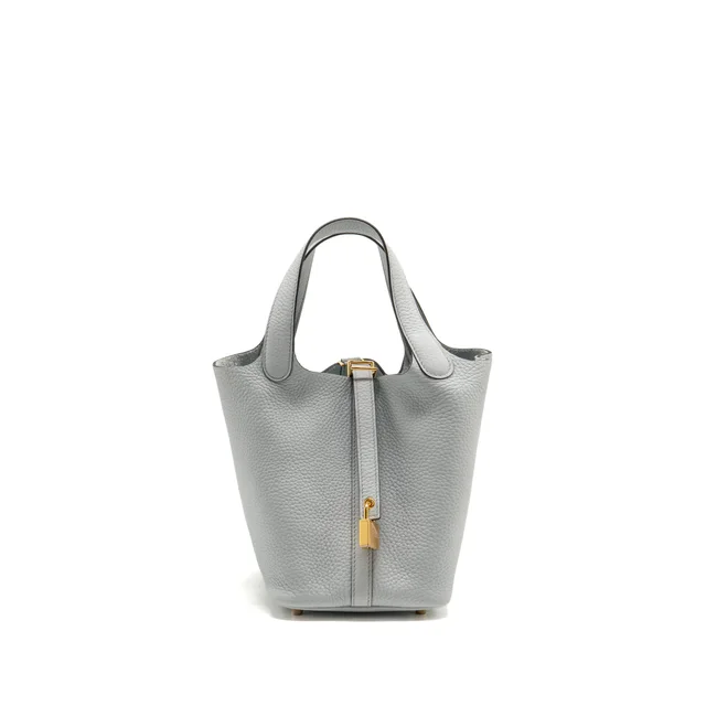 Hermès picotin 18 lock bag clemence blue pale GHW stamp B from EMIER