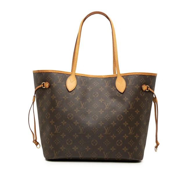 Brown Louis Vuitton Monogram Neverfull MM Tote Bag in Brown Coated canvas from Designer Revival