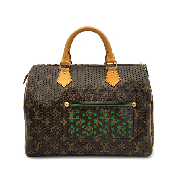 Louis Vuitton Monogram Perfo Speedy 30 Hand Bag Brown Vert M95181 in Brown from Luxury Promise