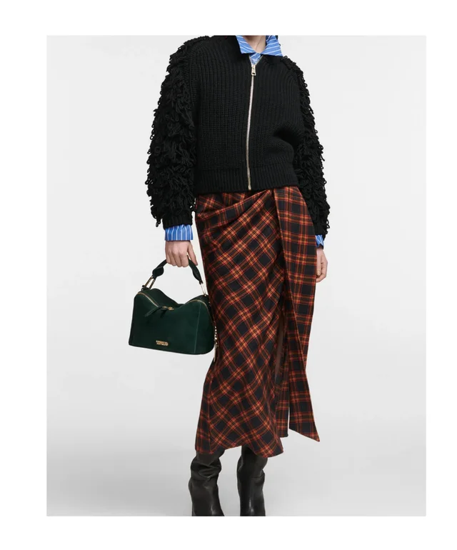 Essentiel Antwerp Black fringe-sleeve wool-blend cardigan, photo 2 of 6 from SENSER