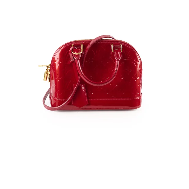 Louis Vuitton Alma BB Monogram Vernis Red in Red Leather from The Purse Affair