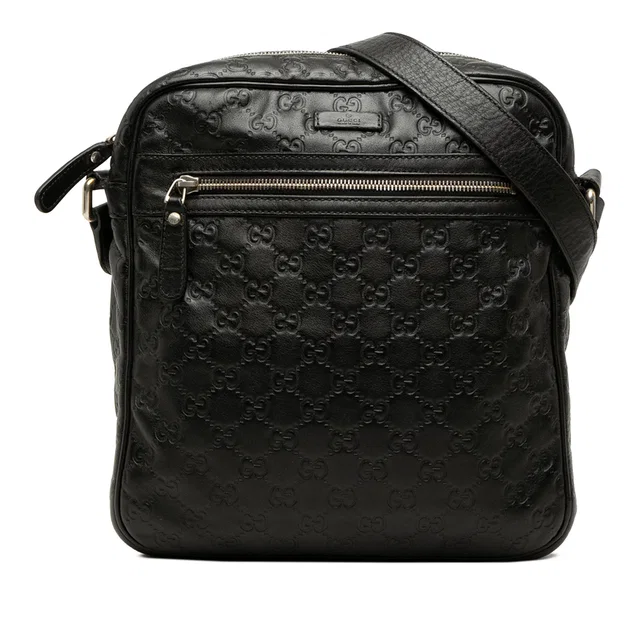 Black Gucci Guccissima Crossbody in Black Leather from Designer Revival
