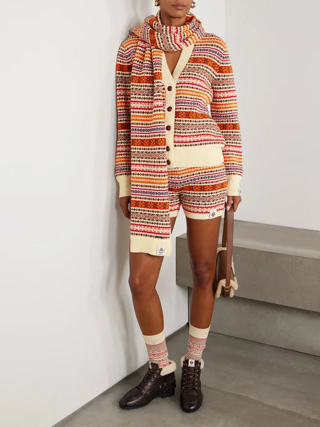 BALLY Jacquard-knit wool cardigan in Beige, photo 2 of 2 from NET-A-PORTER (Canada)