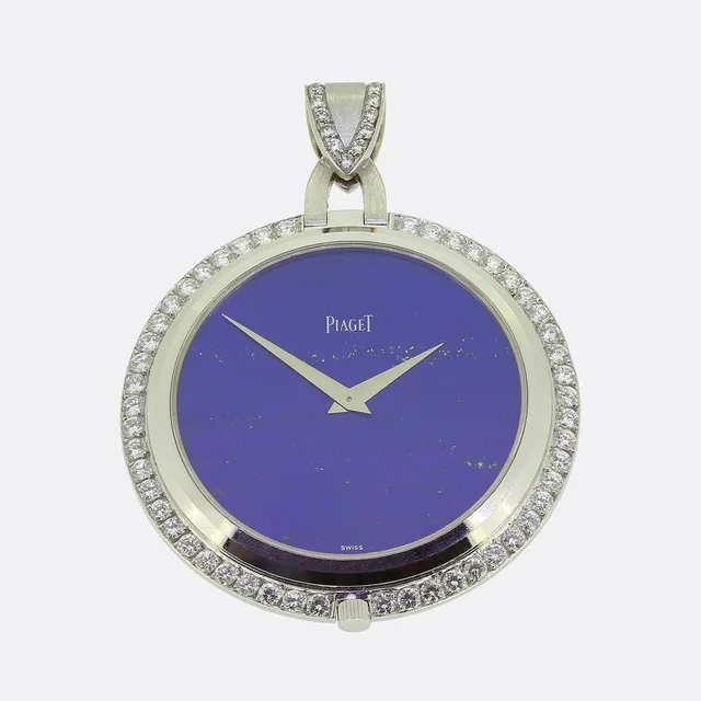 Piaget Lapiz Lazuli and Diamond Pendant Pocket Watch from The Vintage Jeweller