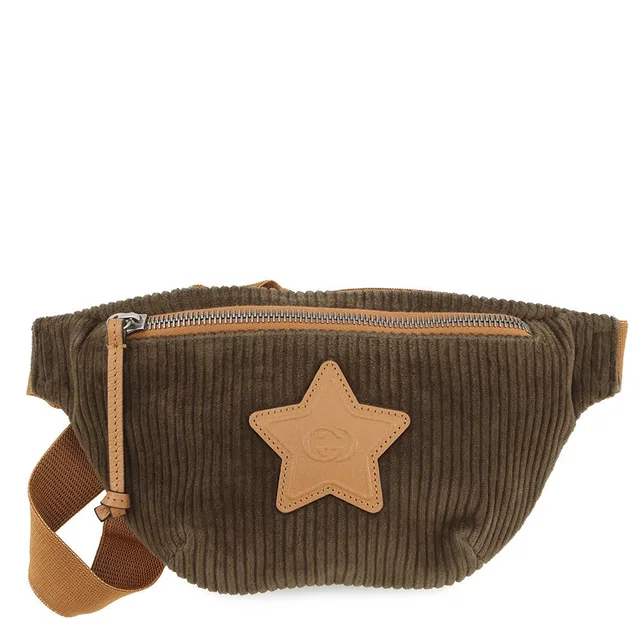 Gucci Children's Waist Bag Khaki/Brown502095 Corduroy Leather in Green Leather from GALLERY RARE