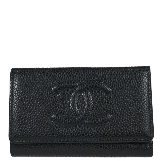 Chanel 2003-2004 Key Case Black Caviar Skin Small Good in Black Caviar leather from AMORE Vintage Tokyo