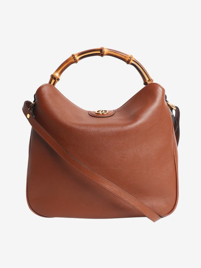 Gucci Brown Diana Bamboo shoulder bag in Brown Leather from Sign of the Times