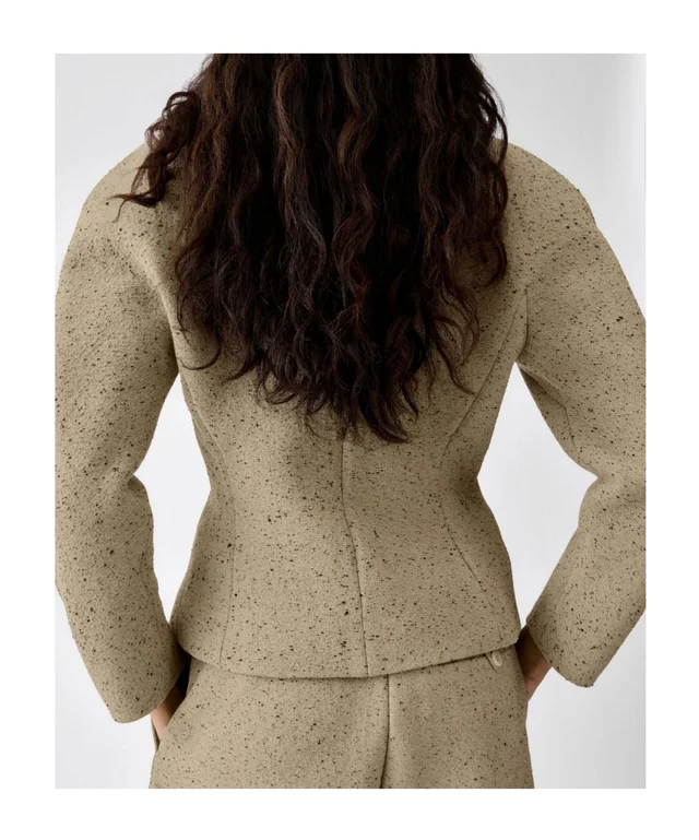 Jacquemus Ovalo Speckled Fitted Blazer, photo 4 of 5 from SENSER