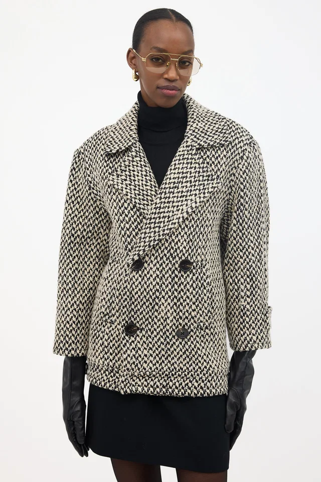 Saint Laurent FW 2022 Bouclé Double Breasted Jacket from VSP Consignment