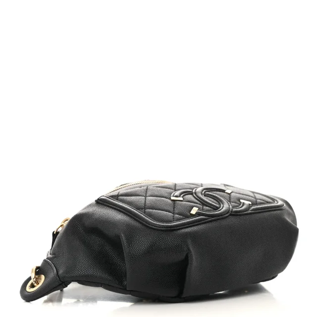 Chanel Caviar Quilted Filigree Waist Bag Black in Black Caviar leather from FASHIONPHILE, photo 4 of 15