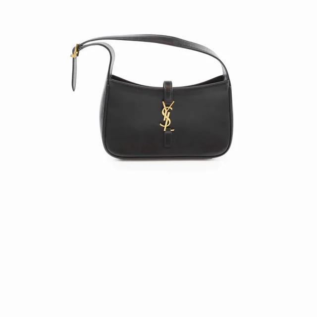 Saint Laurent Le 5 A 7 Hobo Smooth Leather Black in Black Leather from The Purse Affair