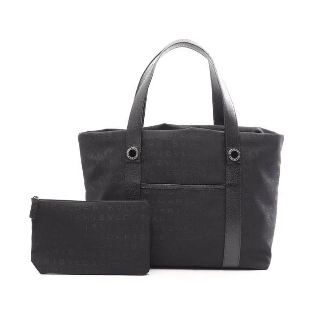 Bvlgari Logo Mania Canvas Leather Tote Bag in Canvas from LuxUness