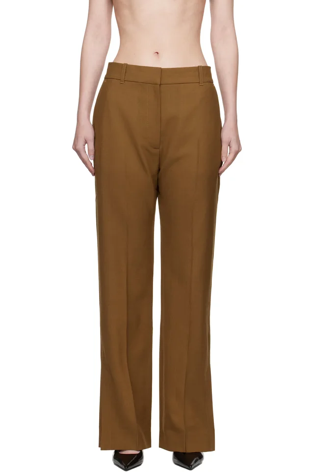 Studio Nicholson Brown Mitra Trousers, image 1 of 1 from SSENSE