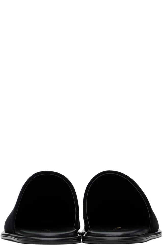 La Collection Black Cameron Slippers, photo 2 of 5 from SSENSE