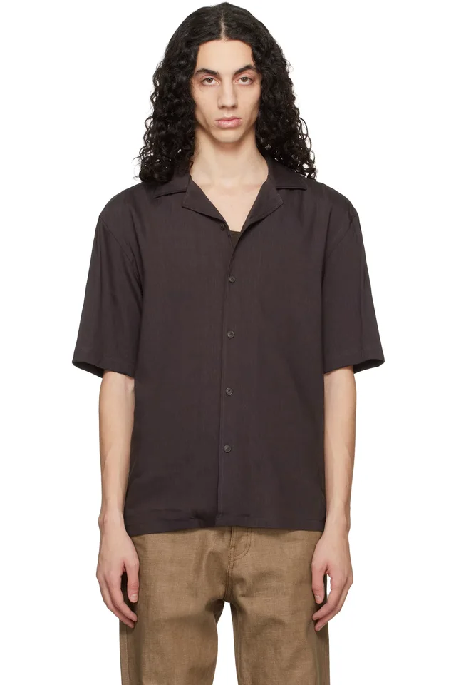 Brown Short-Sleeve Linen Shirt, image 1 of 1 from SSENSE