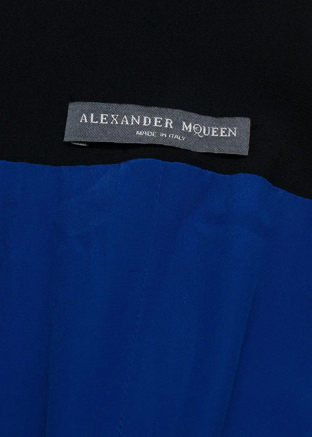 Alexander McQueen Black Dress with Silver Zips in Black Silk from HEWI, photo 2 of 2