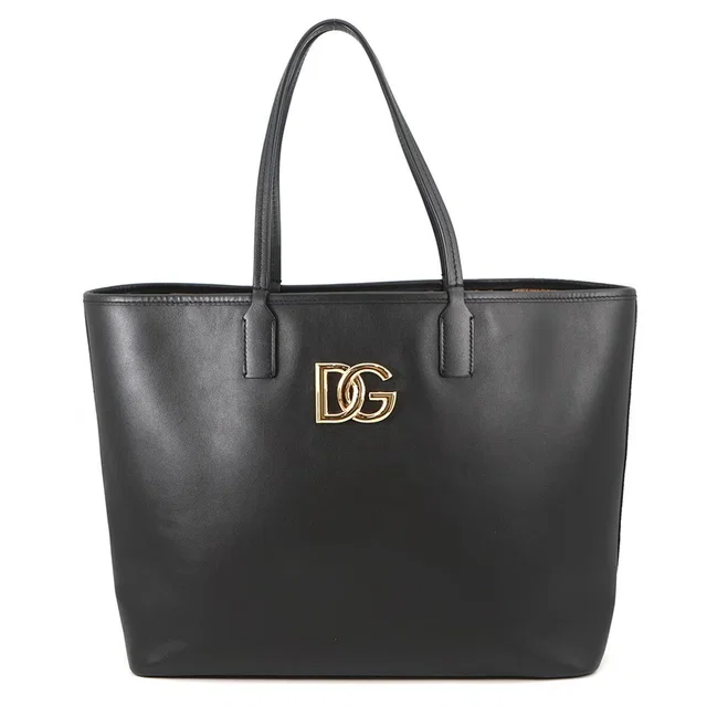 Dolce & Gabbana Tote Bag Fefe Shopping Leather & Black in Black Leather from The Reluxe