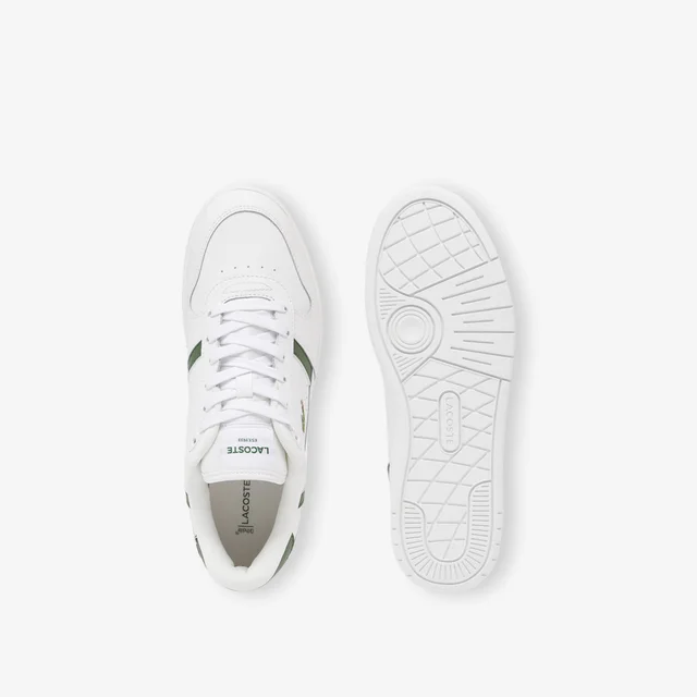Lacoste Men's T-Clip Set Leather Sneakers in WHITE/DARK GREEN, photo 4 of 4 from Lacoste