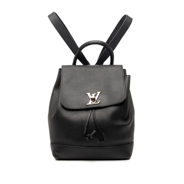 Black Louis Vuitton Taurillon Lockme Backpack in Black Leather from Designer Revival