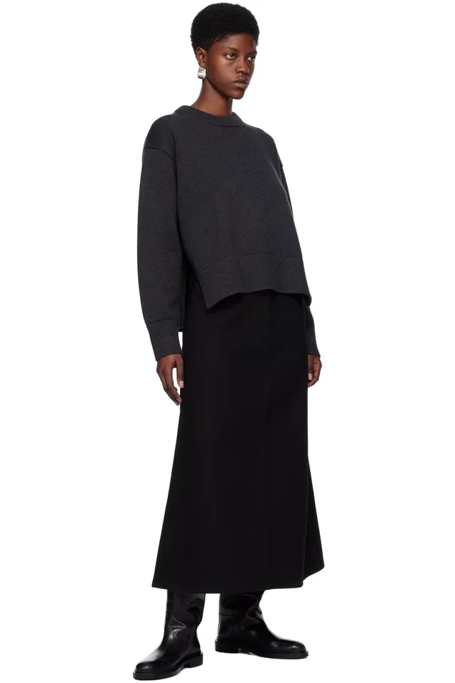 Studio Nicholson Black A-Line Denim Maxi Skirt, photo 4 of 4 from SSENSE