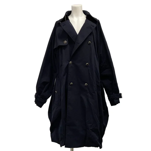 Chanel Trench Coat S Dark Navy in Navy Silk from The Reluxe