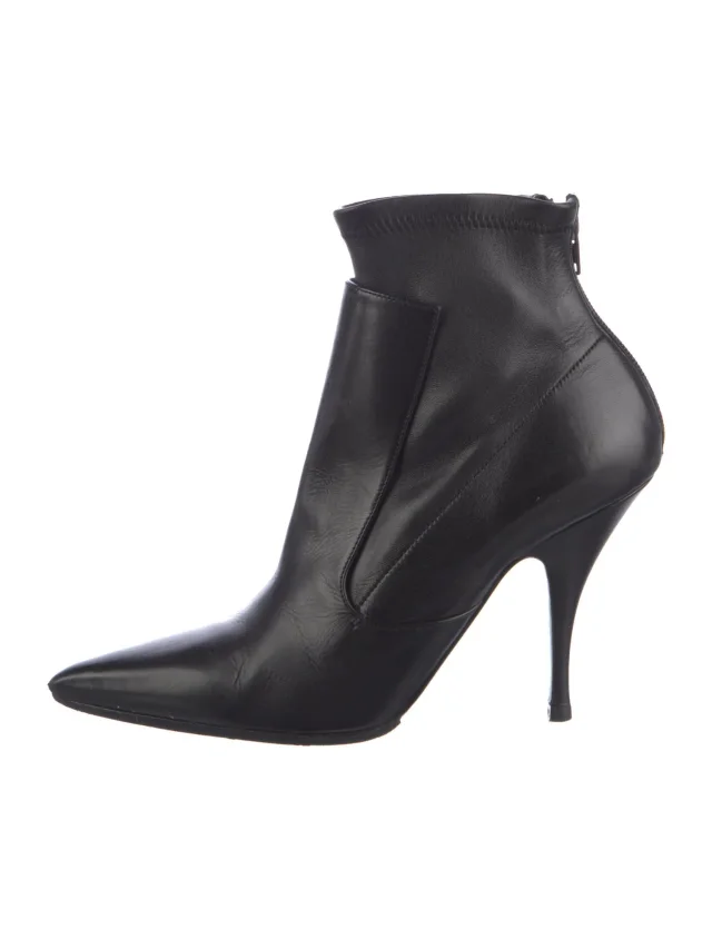 Givenchy Leather Sock Boots in black Leather from The RealReal