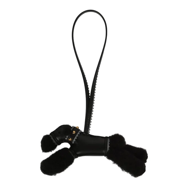 Hermès "Rock" Budy Apic Charm Black, Gris Pantin Milo Lambskin and Merino Wool Gold Hardware in Black Lambskin from Madison Avenue Couture