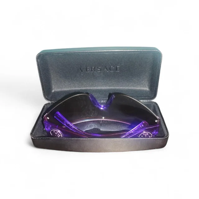 Versace Women's Sunglasses - Multi/Purple in multicolor|purple from Depop, photo 9 of 9