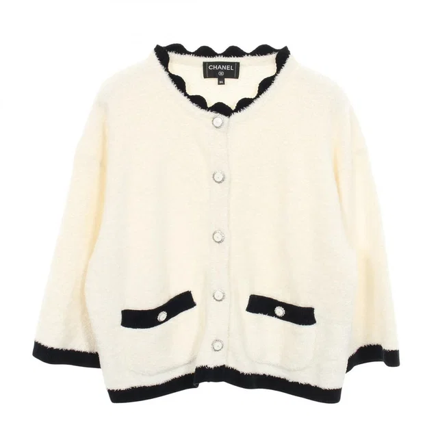 Chanel Cardigan CC Logo Button Silk in Silk from The Reluxe
