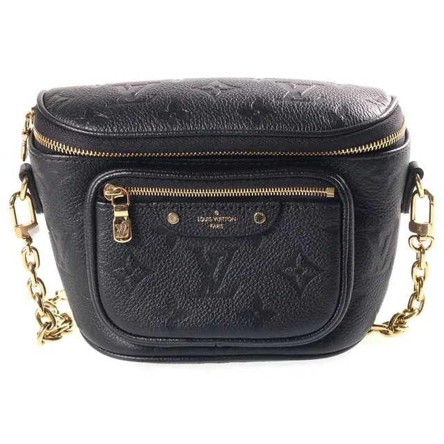 Louis Vuitton Monogram Empreinte Mini Bum Bag Chain Noir Black in Black from The Reluxe