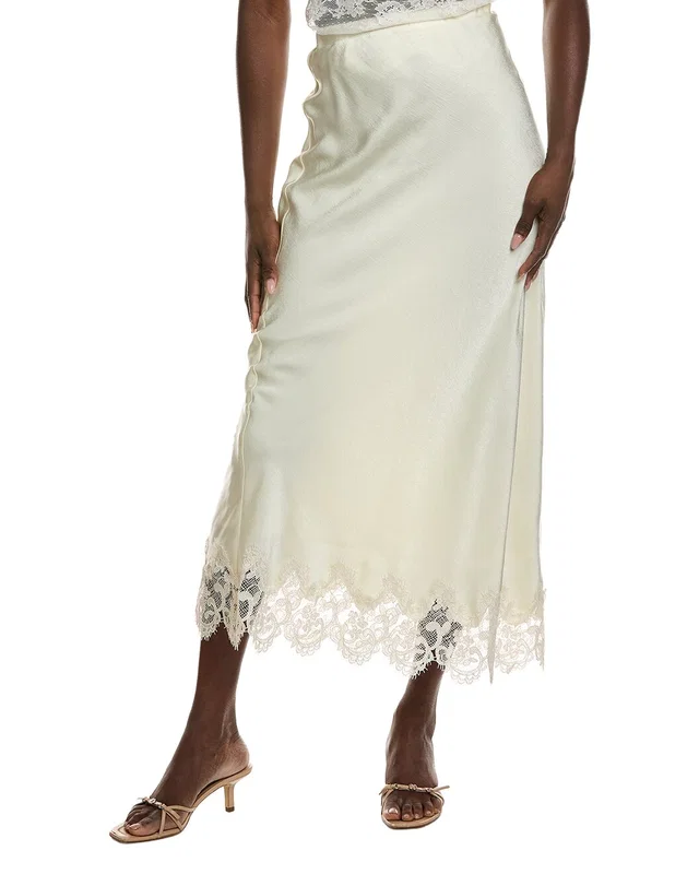 Bardot Elisan Lace Satin Midi Skirt, image 1 of 1 from Rue La La