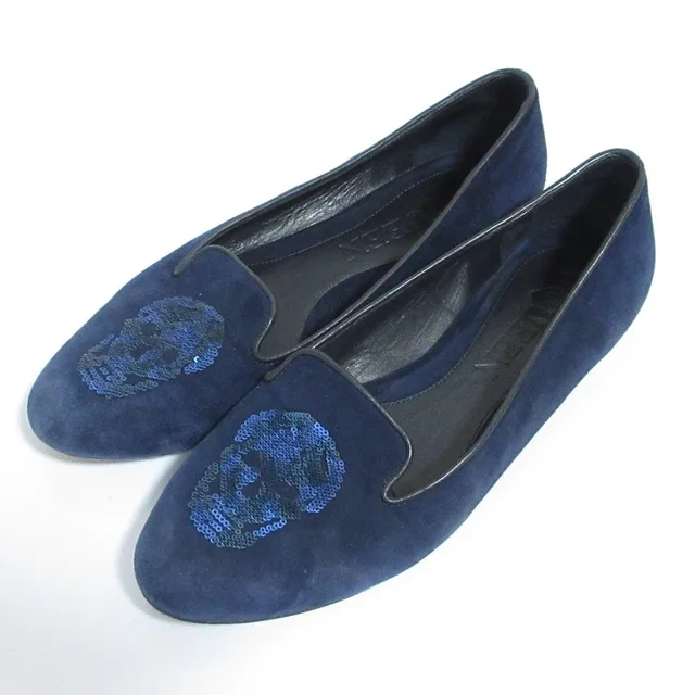 Alexander McQueen Embroidered Skull Loafers in Leather from LuxUness